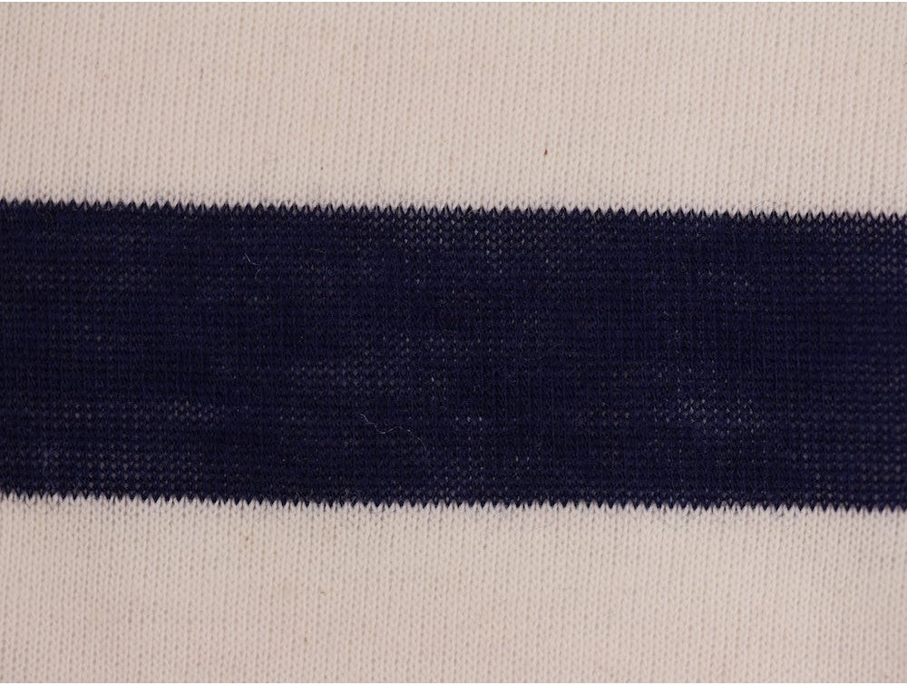 Single Jersey Large Stripe Fabric - Navy/Cream