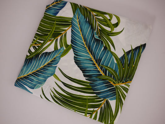 Panama Viscose Fabric - Palm Trees 2.30 Metre Remnant