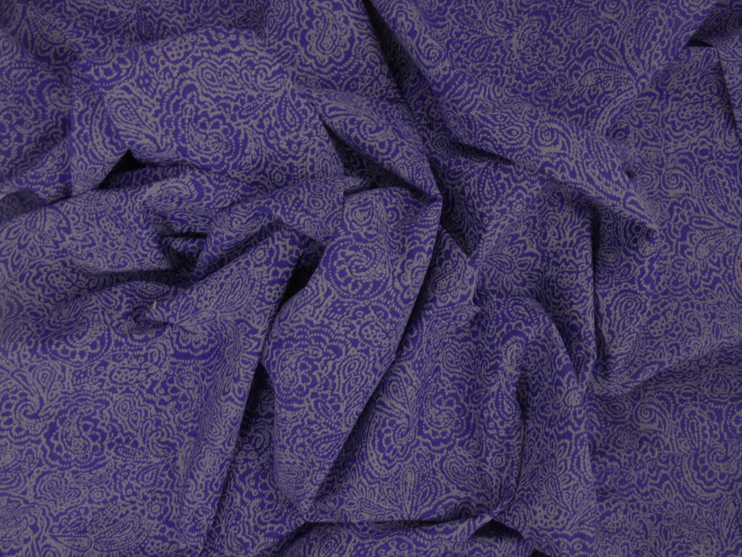 Printed Cotton Poplin - Purple Paisley 0.80 Metre Remnant