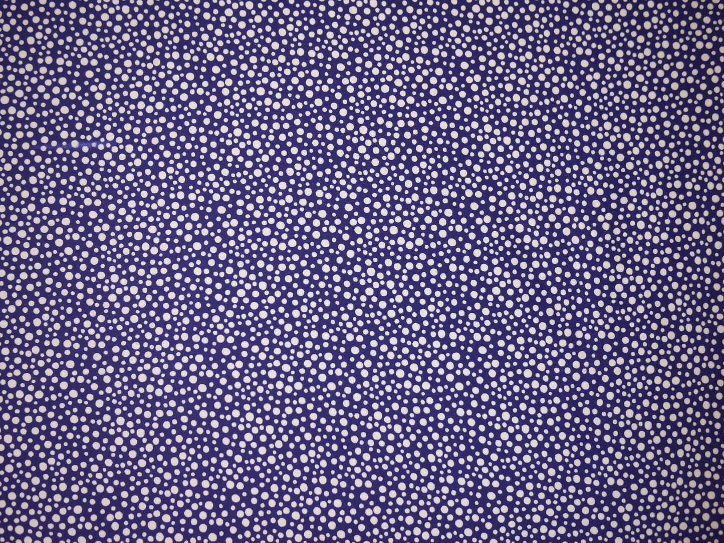 Navy and White Spot Jersey 1.35 Metre Remnant (Slight Fault)