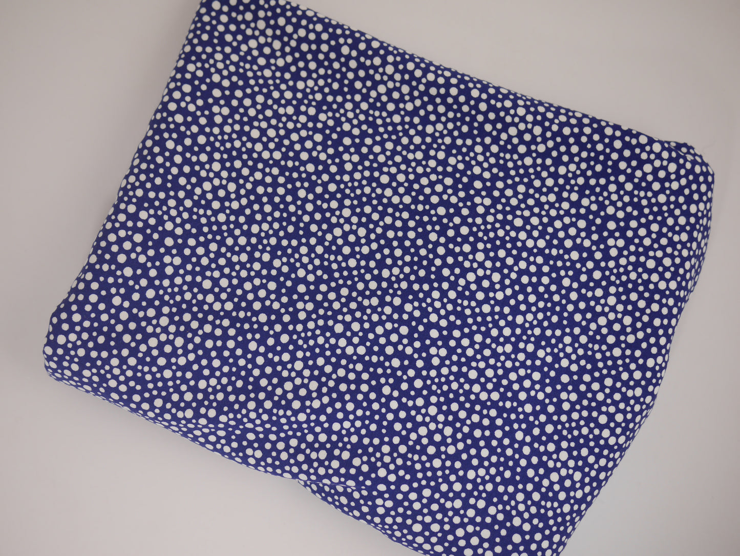 Navy and White Spot Jersey 1.35 Metre Remnant (Slight Fault)