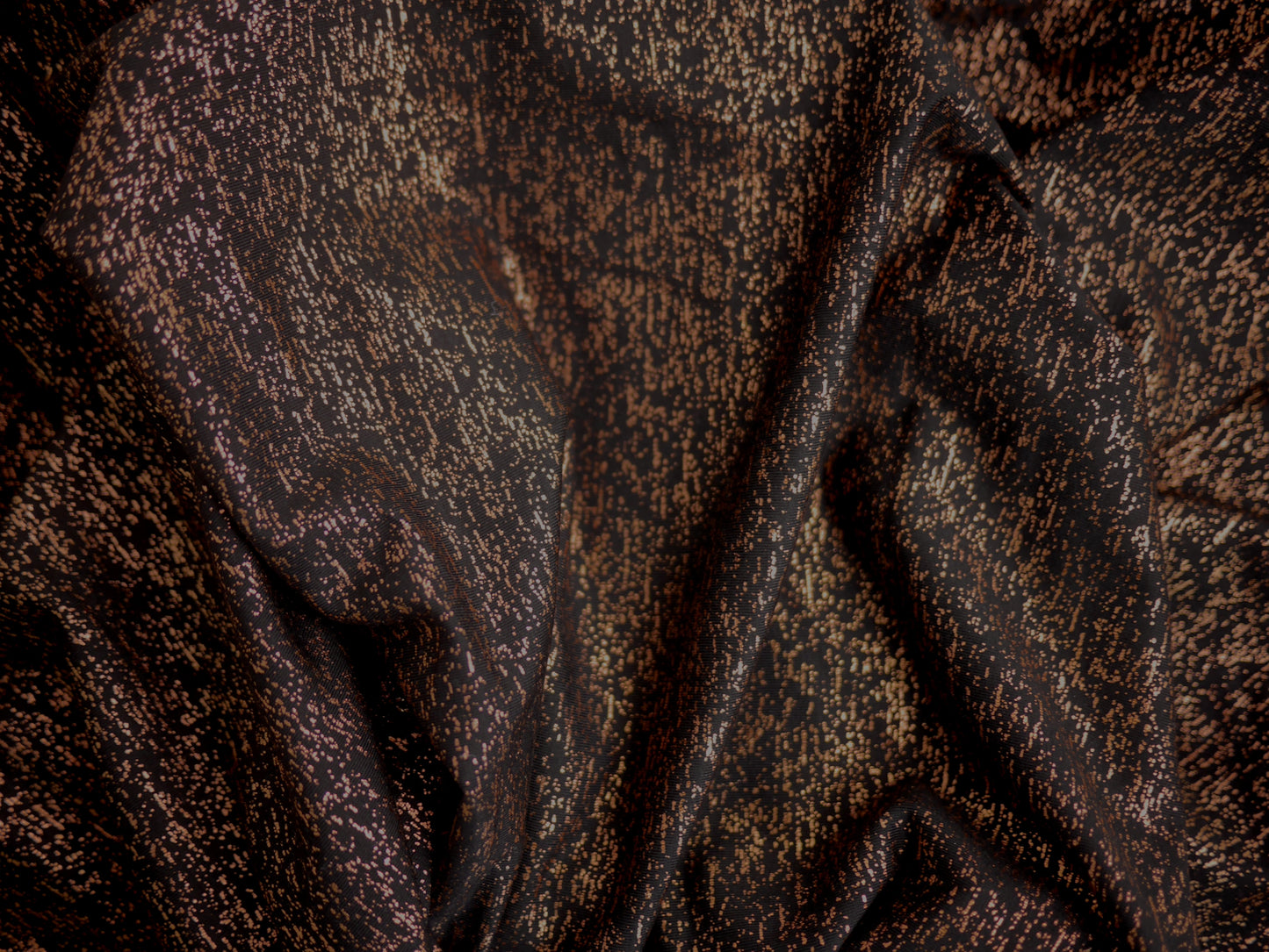 Foil Printed Viscose Jersey - Bronze on Black 0.90 Metre Remnant