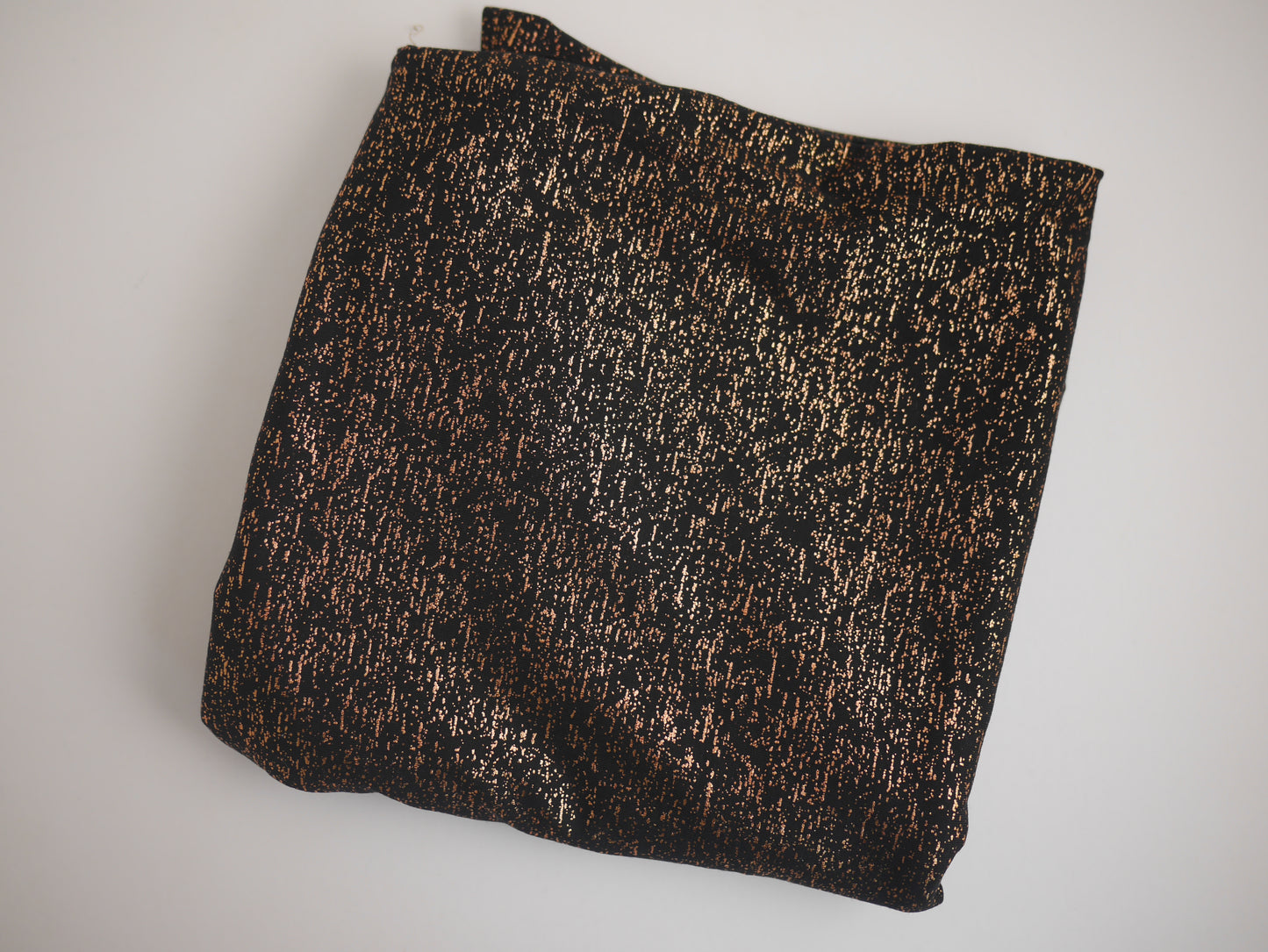 Foil Printed Viscose Jersey - Bronze on Black 0.90 Metre Remnant