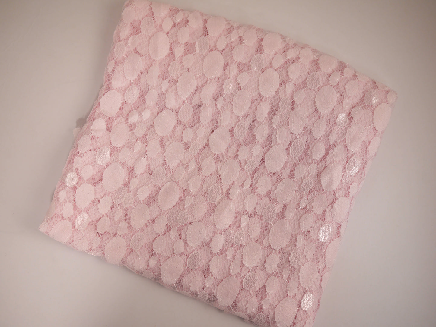 Lace Fabric - Baby Pink 1 Metre Remnent