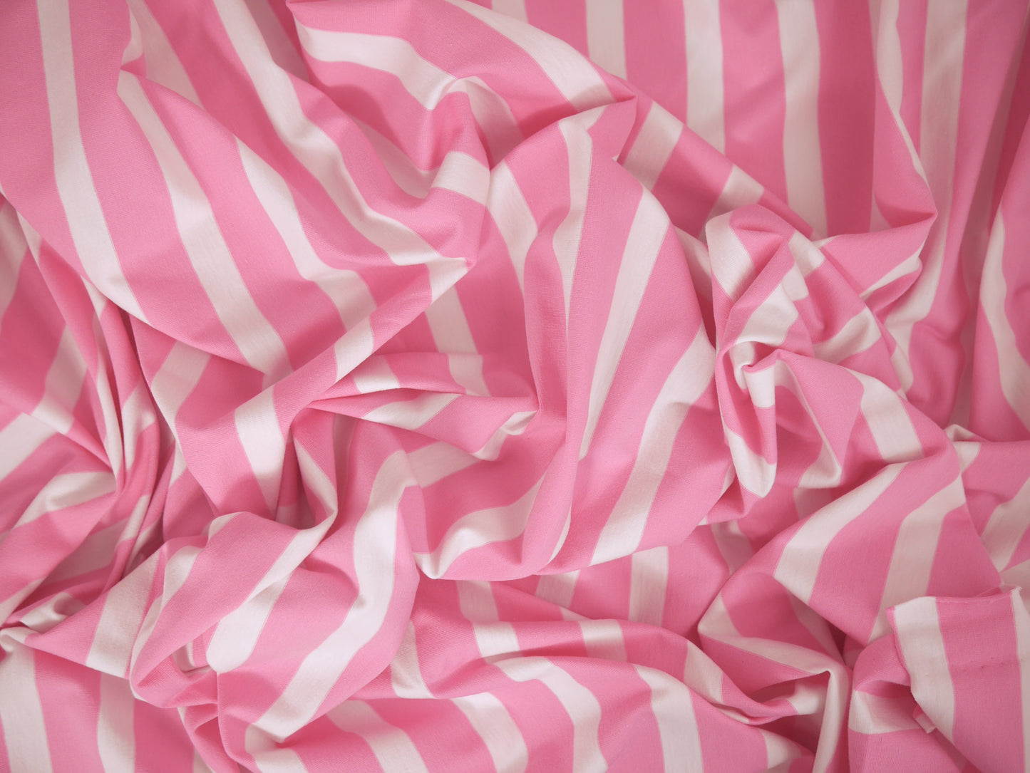 Striped Cotton Jersey - Pink and White 1.60 Metre Remnant