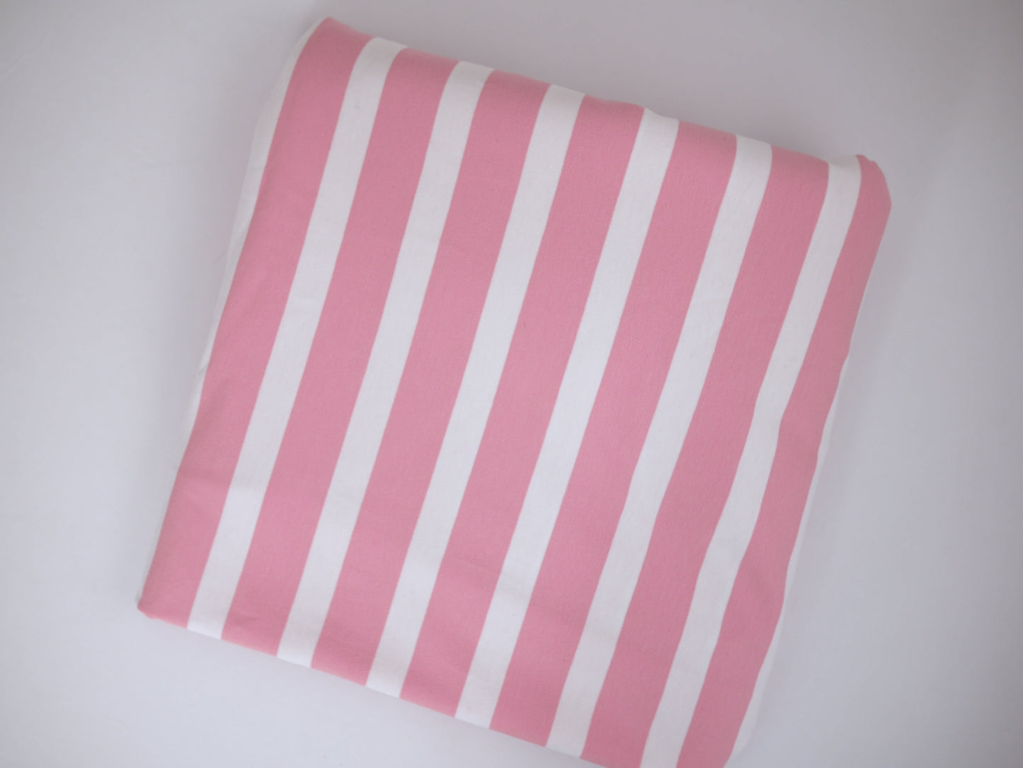 Striped Cotton Jersey - Pink and White 1.60 Metre Remnant