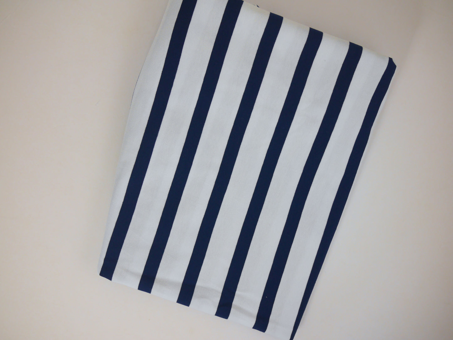 Striped Cotton Jersey - Navy and White 1 Metre Remnant