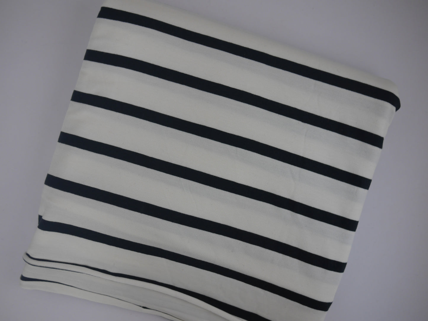 Striped Jersey - Black and White 2 Metre Remnant