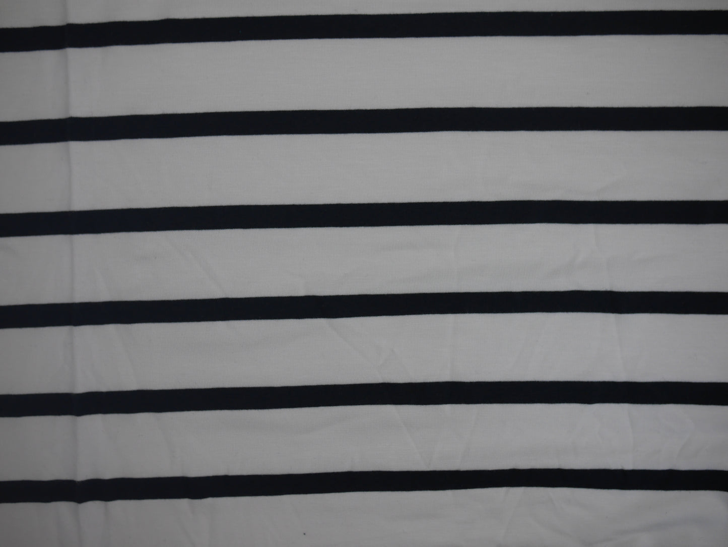 Striped Jersey - Black and White 2 Metre Remnant