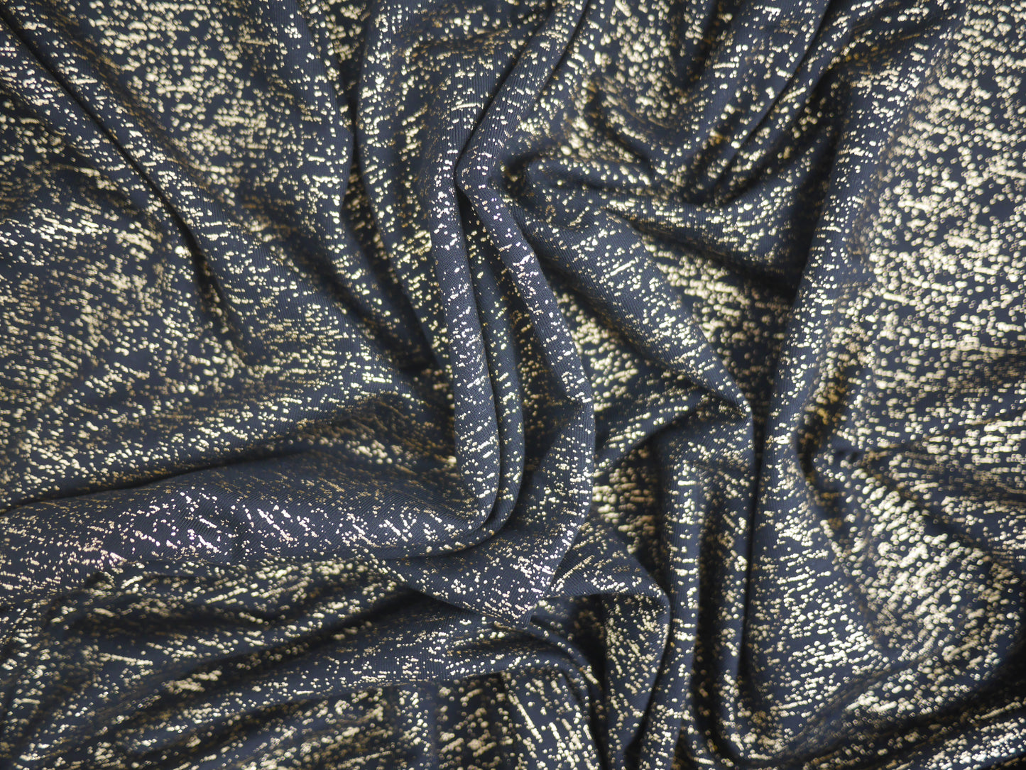 Viscose Jersey - Gold on Black 0.60 Metre Remnant
