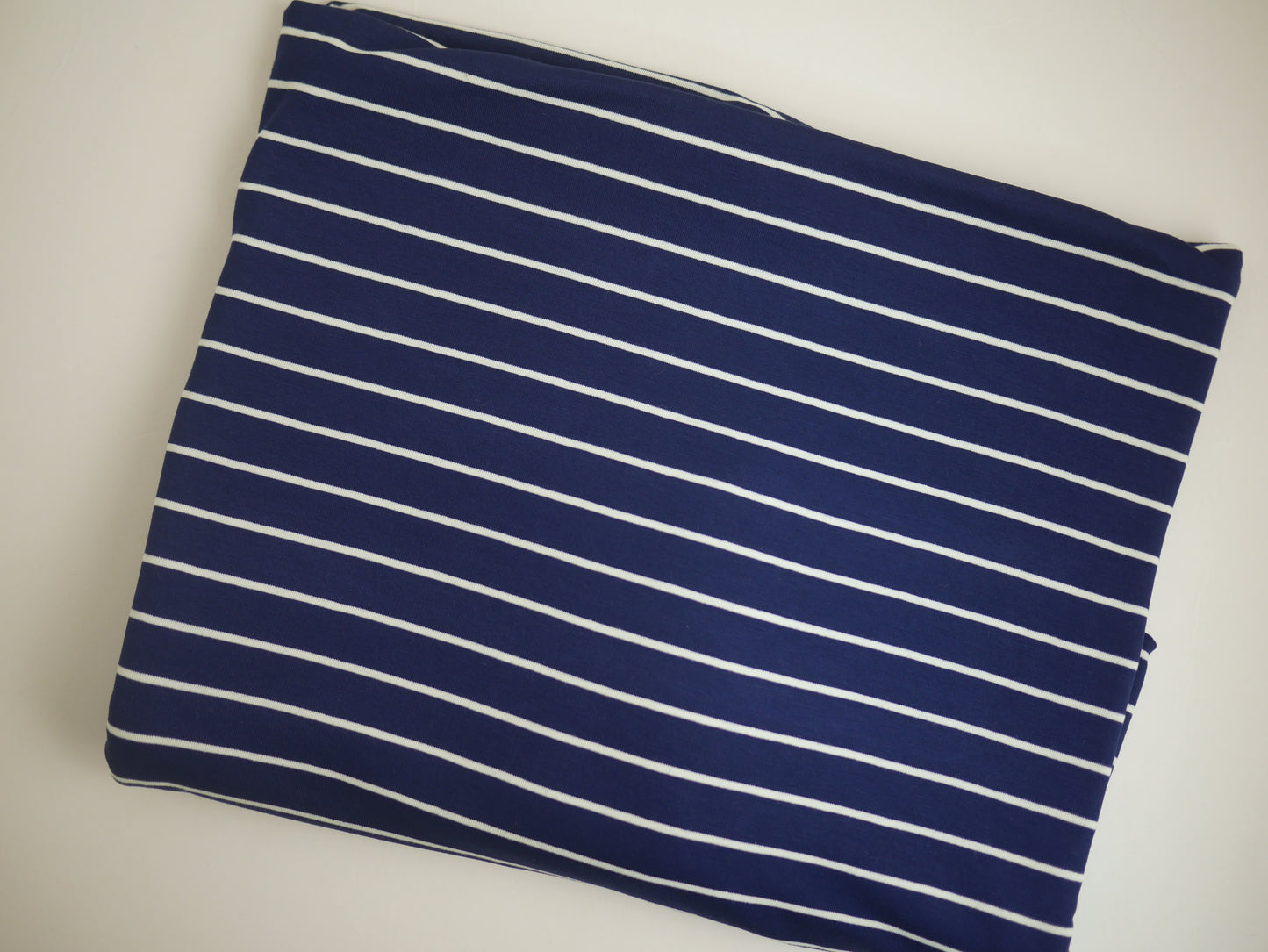 Single Jersey - Navy/White 1.65 Metre Remnant
