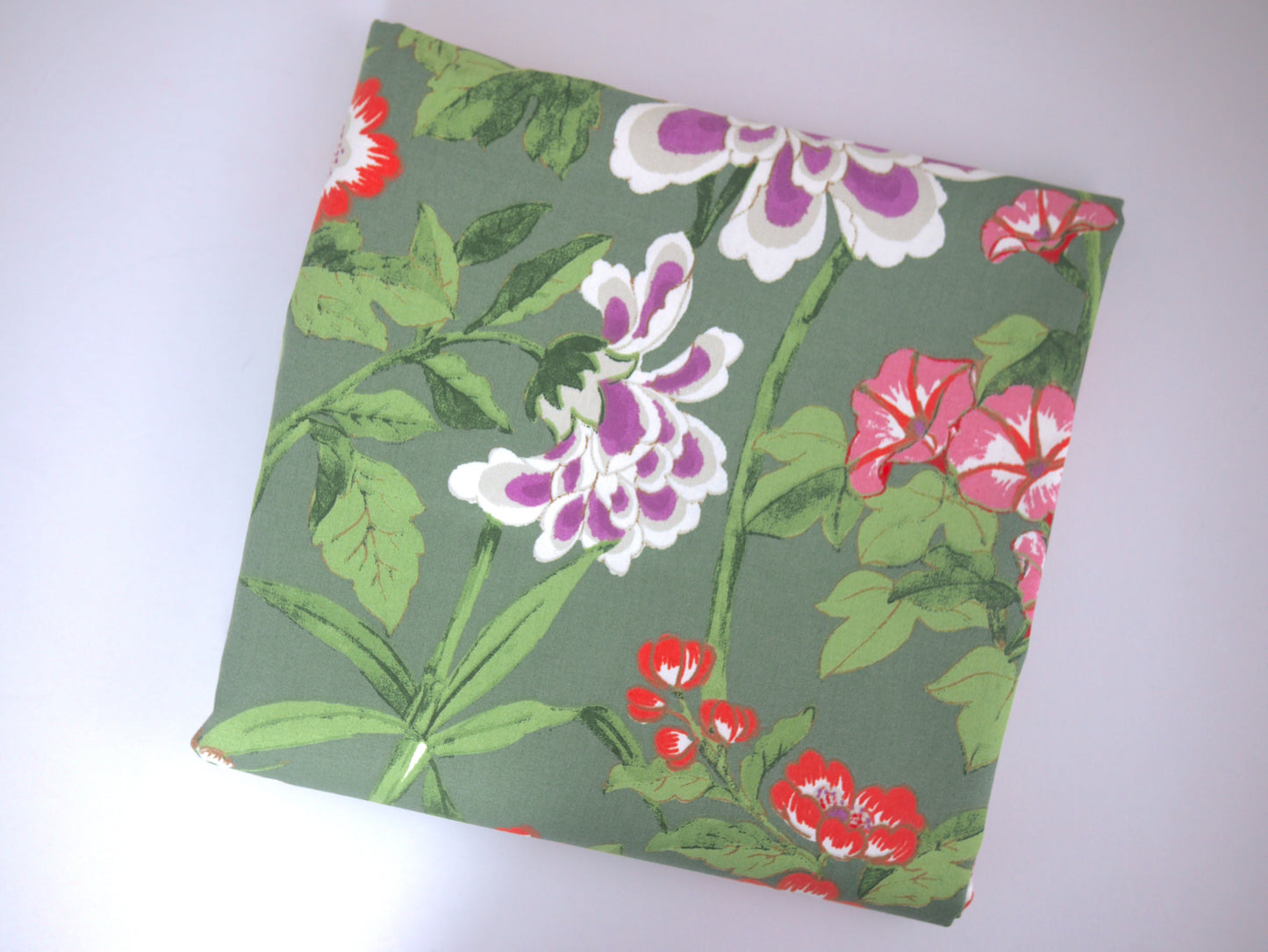 Polycotton Satin - Morgane Green 1.25 Metre Remnant