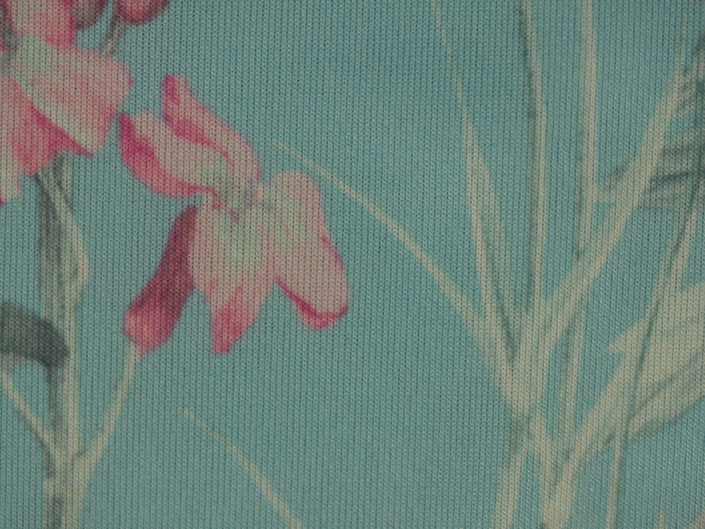 Recycled Filament Spun Polyester - Lush Floral On Turquoise