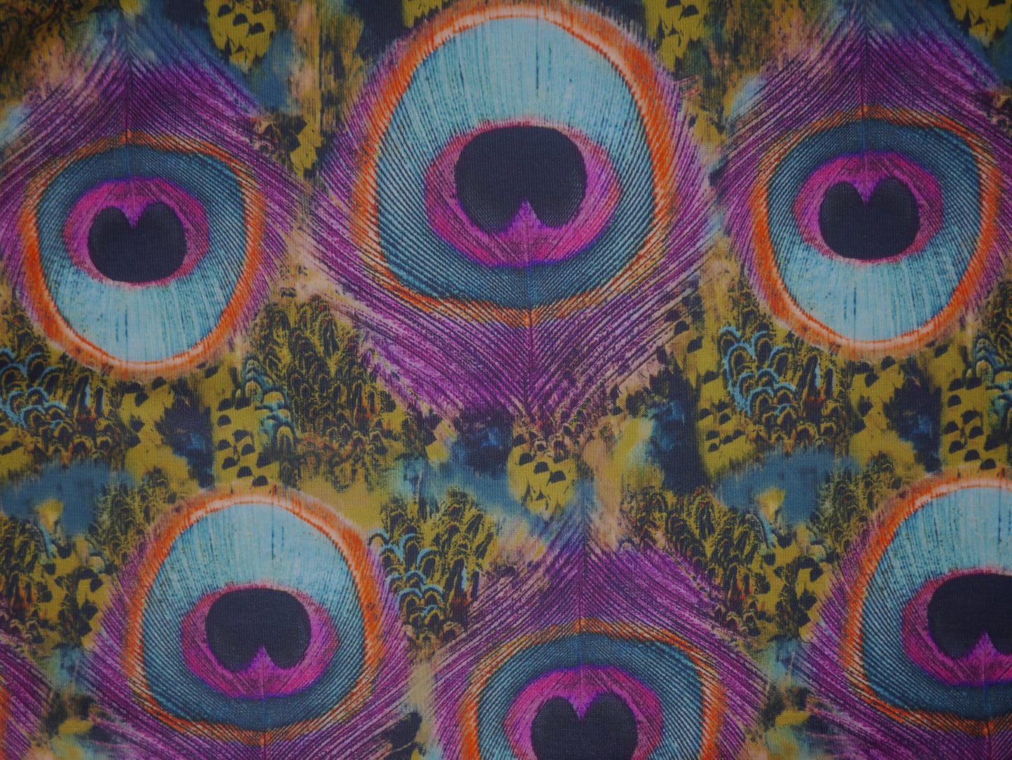 Recycled Soft Spun Polyester - Multicoloured Peacock