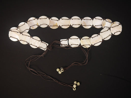 Mother of Pearl Shell Beaded Tie Belt