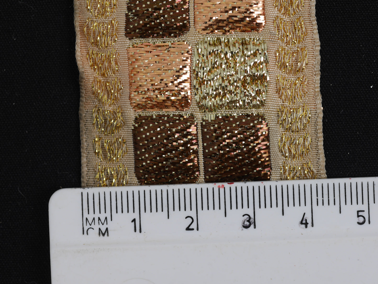 43mm Metallic Gold Patterned Ribbon