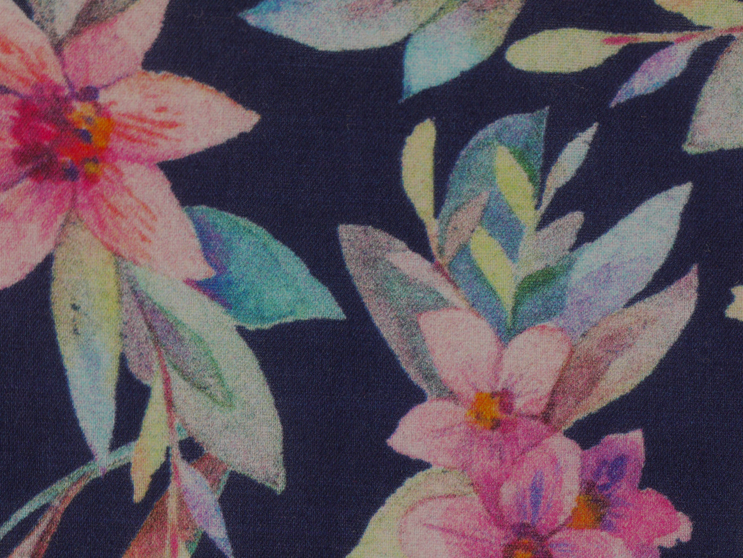 Printed Cotton lawn - Delicate Flowers in Navy