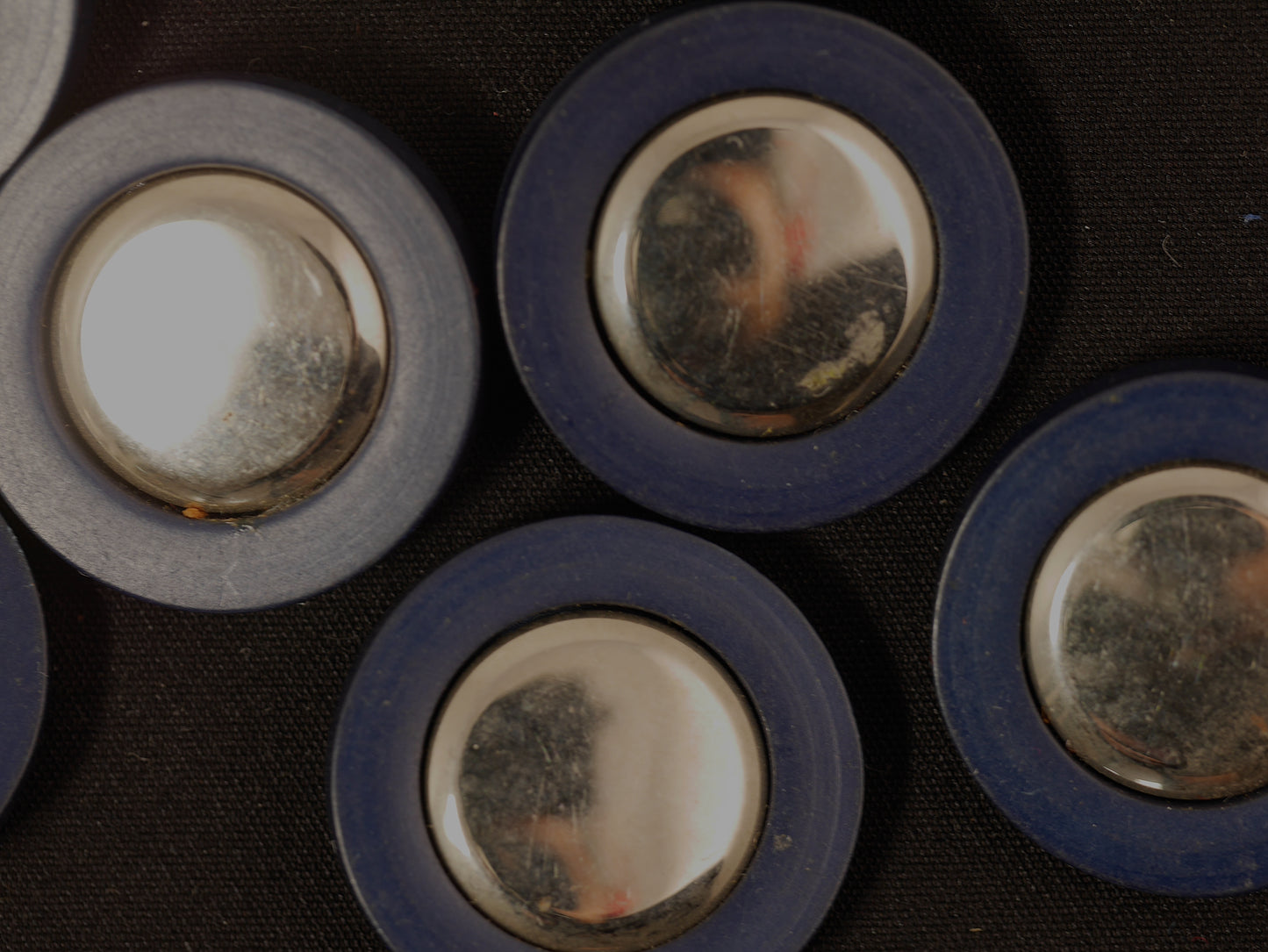 27mm Navy and Metal Shank Button