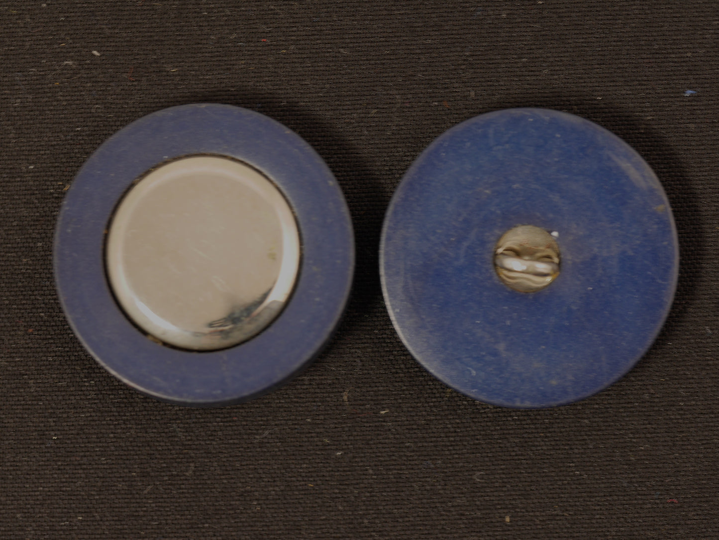 27mm Navy and Metal Shank Button