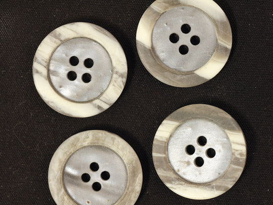 23mm Grey Marble Thick Rim Button