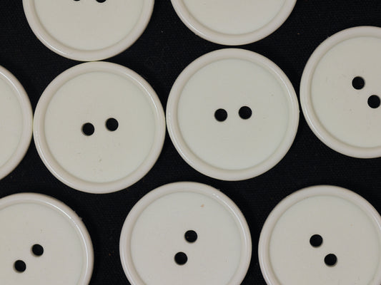 23mm White 2 Hole ridge Button