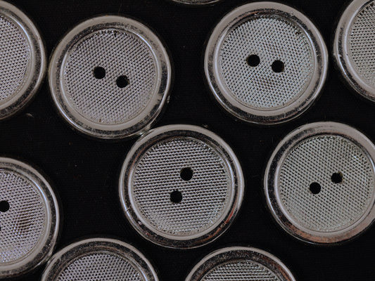 22mm Silver Thick Rim 4 Hole Button