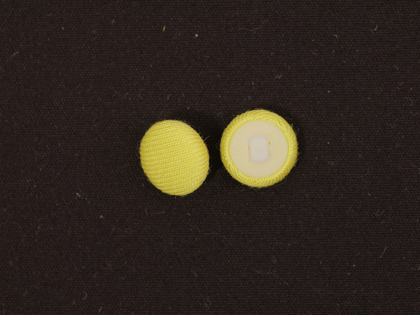 12mm Yellow Fabric Covered Shank Button