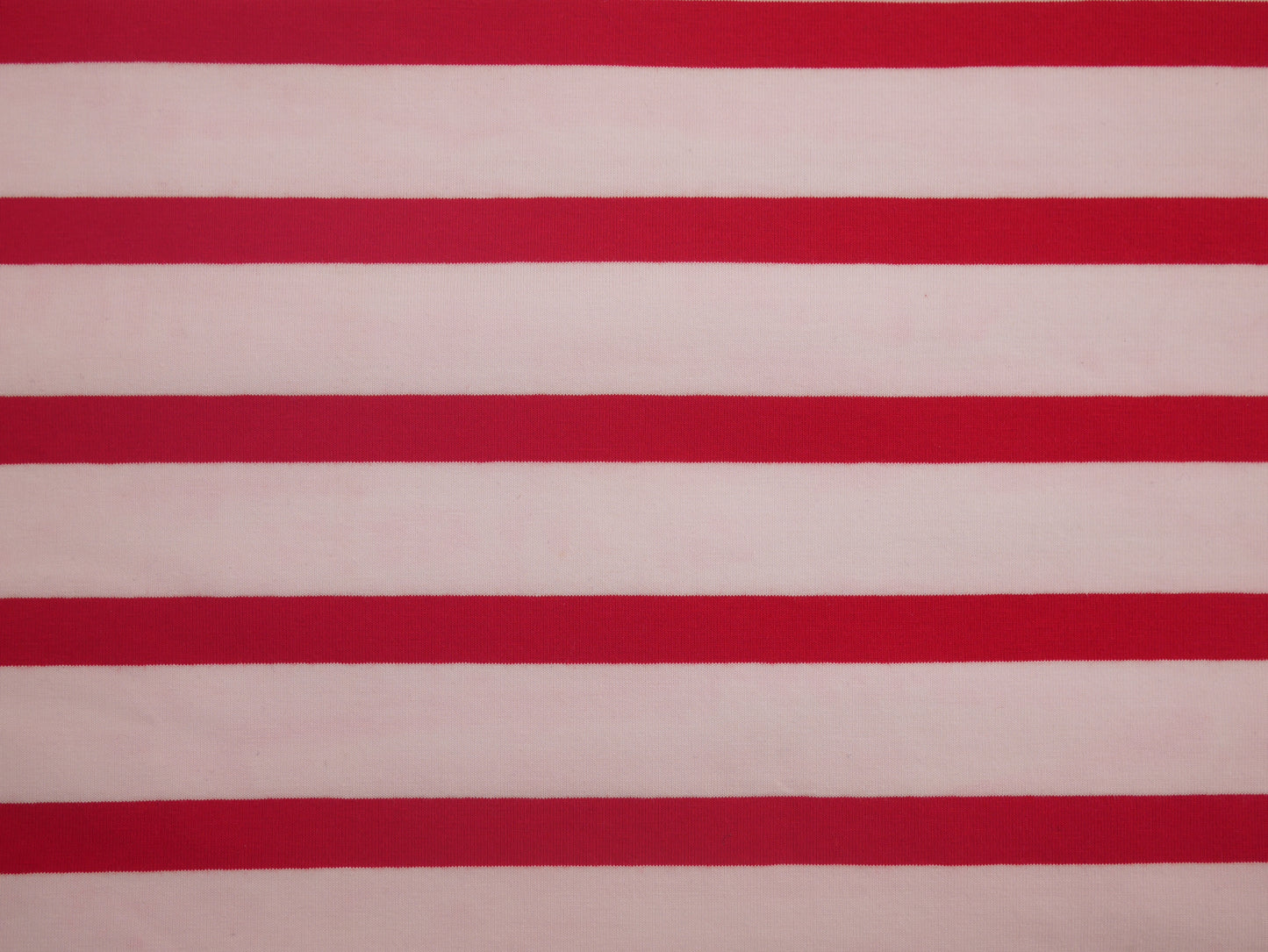 ORGANIC Striped Cotton Jersey - Red and White 0.65 Metre Remnant
