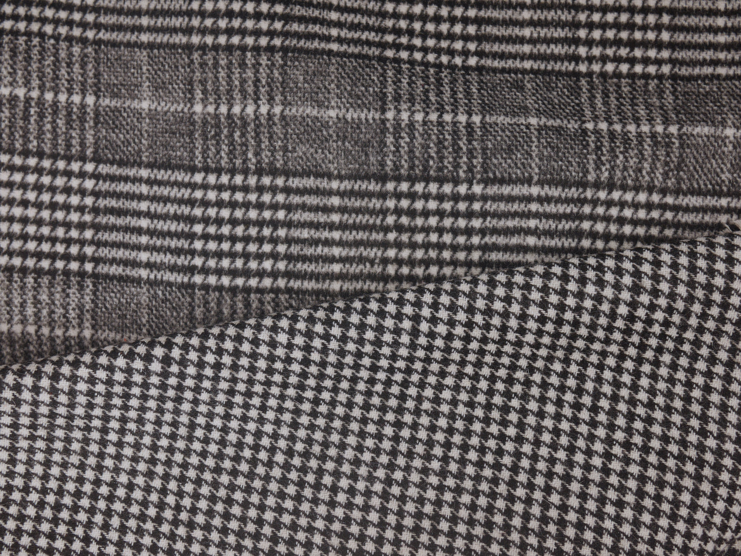 Prince of Wales/Dogtooth Reversible Wool Coating
