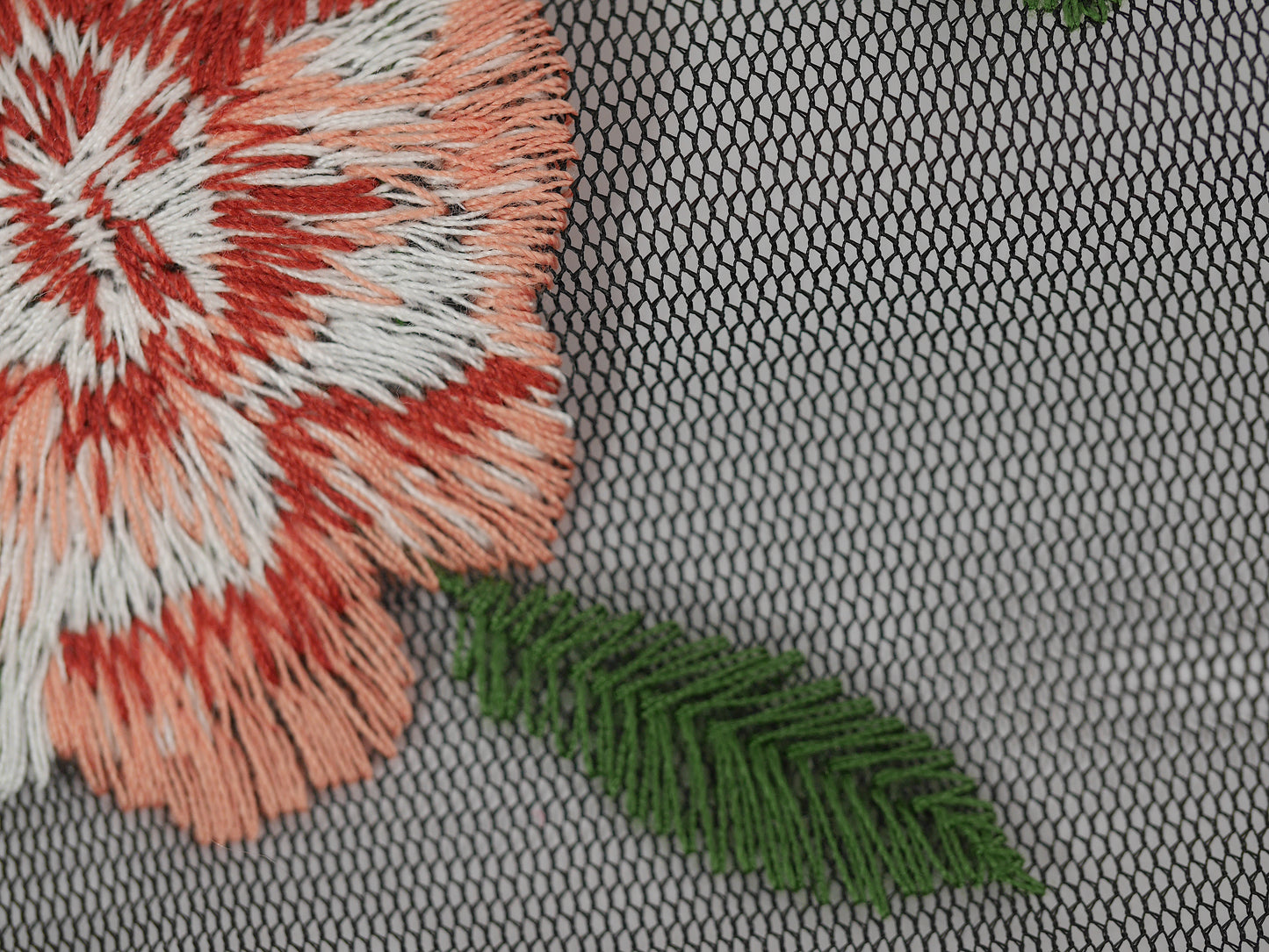 Sheer Polyester with Embroidered Flowers