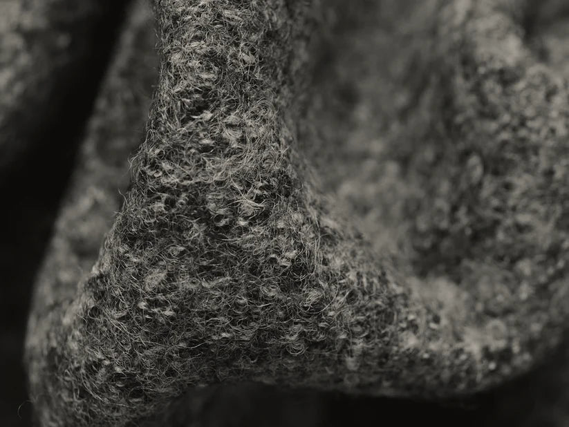 Pure Boiled Wool - Charcoal 0.65 Metre Remnant