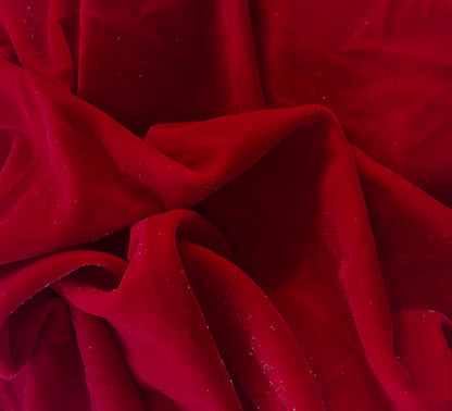 Polyester Velvet - Ruby Sparkle 1.85 Remnant