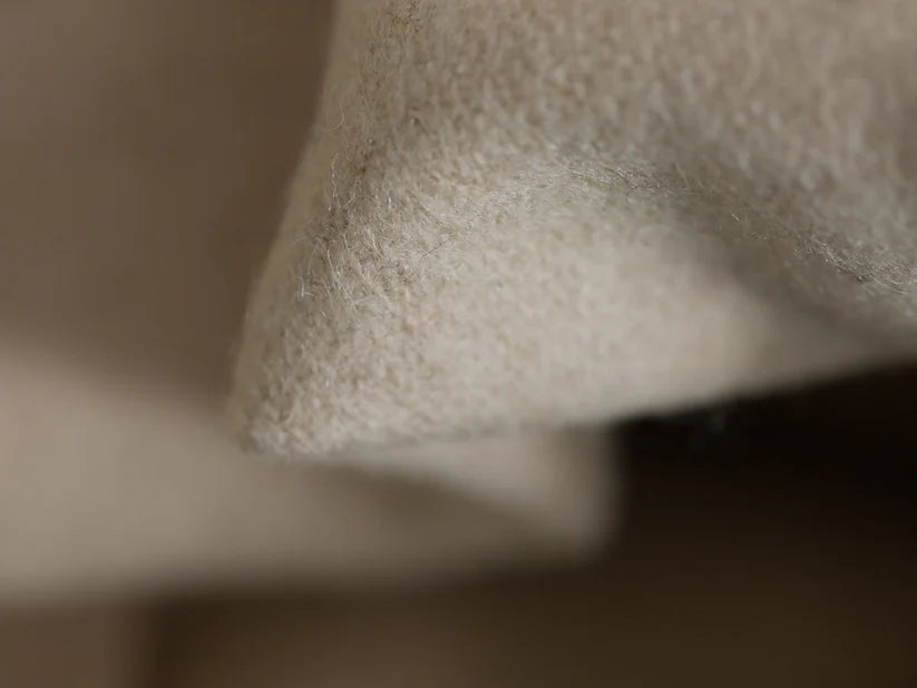 Woven Wool Coating Fabric - Sand 1.35 Metre Remnant