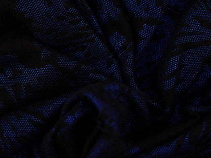 Foil Printed Viscose Jersey Fabric - Royal On black