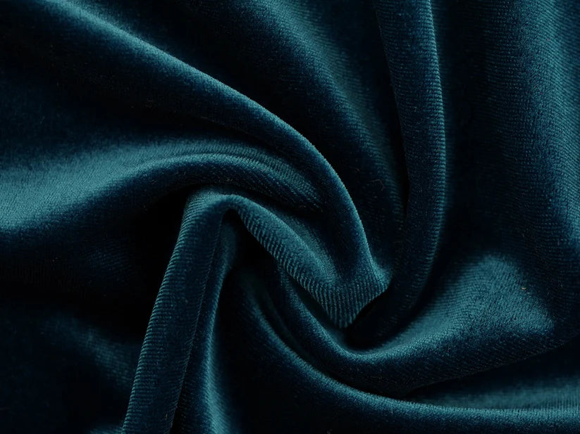 Stretch Velour Fabric - Turquoise 0.90 Metre Remnant