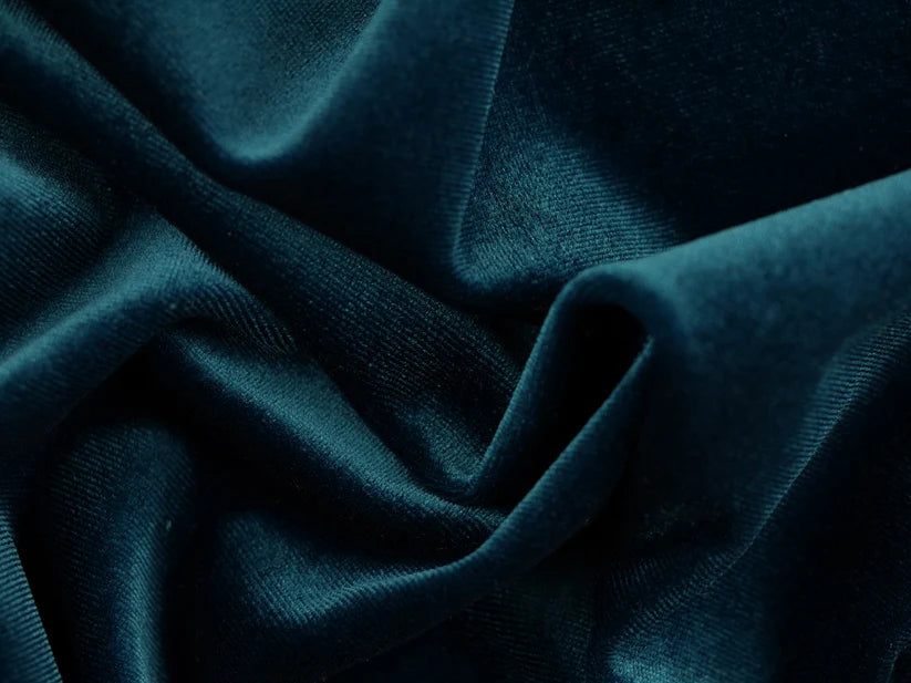 Stretch Velour Fabric - Turquoise 0.90 Metre Remnant