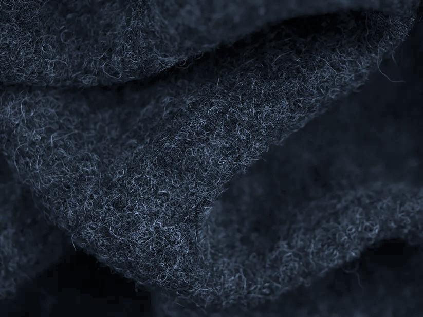 Pure Boiled Wool - Indigo 0.90 Metre Remnant