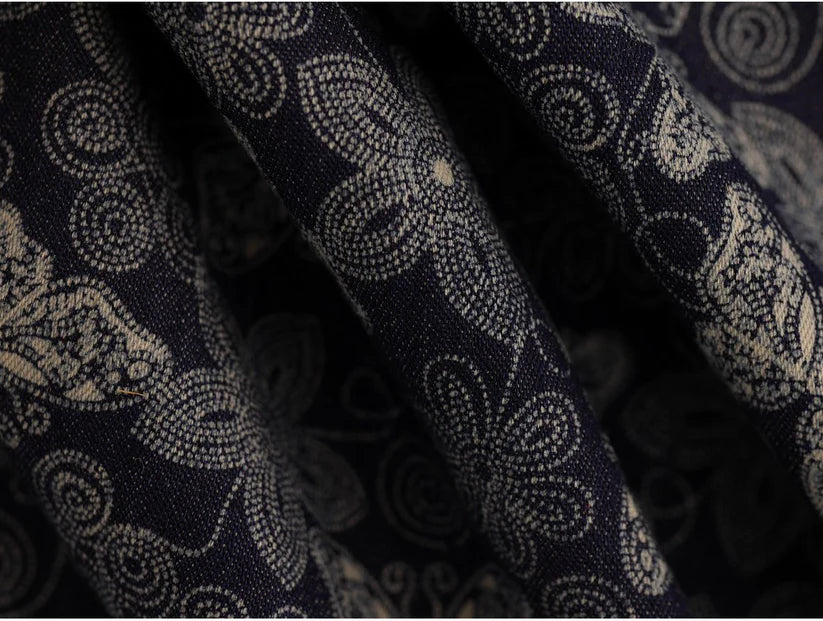 Printed Stretch Denim Fabric - Dark Navy 0.70 Metre Remnant