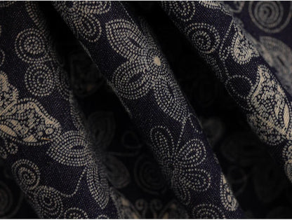 Printed Stretch Denim Fabric - Dark Navy 0.70 Metre Remnant