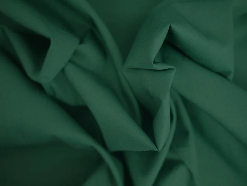 Plain Cotton Poplin - Forest Green 0.45 Metre Remnant