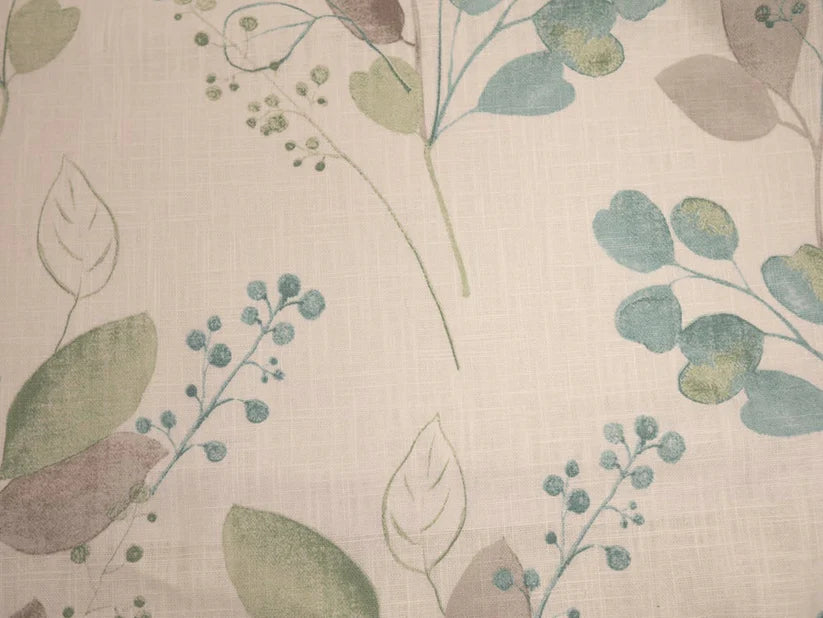 Cotton Linen Fabric - Ruscus Blue 0.85 Metre Remnant