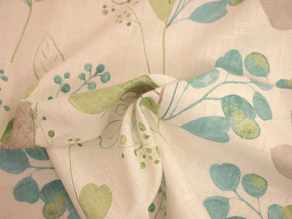 Cotton Linen Fabric - Ruscus Blue 0.85 Metre Remnant