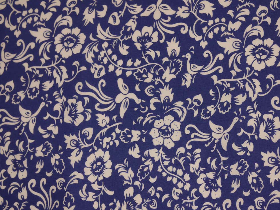 Printed Cotton Poplin - Vintage White floral