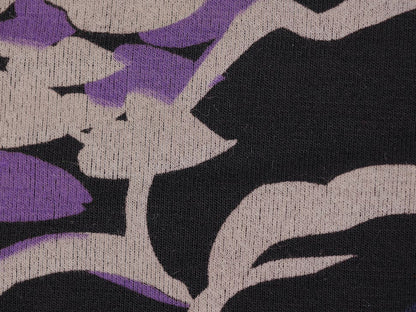 Printed Viscose Jersey Fabric Blue & Purple Watercolour Roses