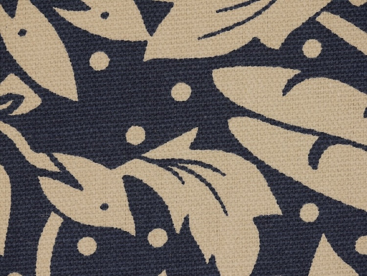 Cotton Canvas Flowers - Navy 0.85 Metre Remnant