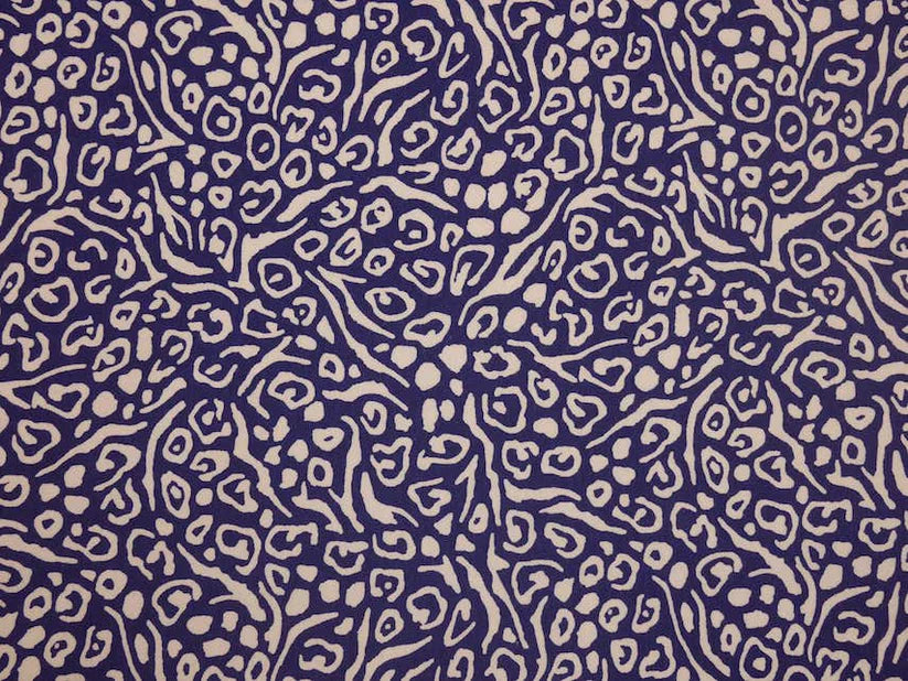 Printed Viscose Jersey Fabric - Navy Animal Print 1 Metre Remnant