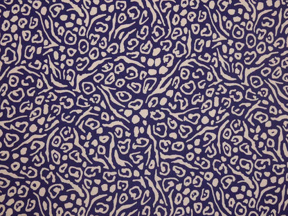 Printed Viscose Jersey Fabric - Navy Animal Print 1 Metre Remnant