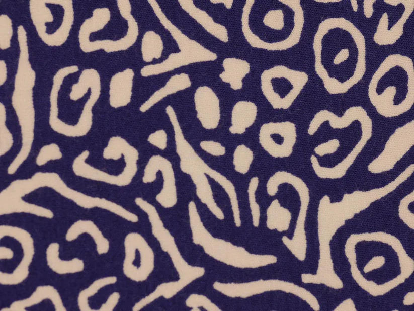 Printed Viscose Jersey Fabric - Navy Animal Print 1 Metre Remnant