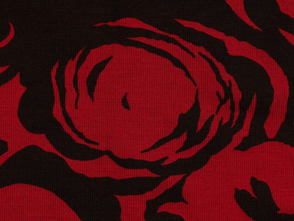 Printed Viscose Jersey Fabric - Red Flowers