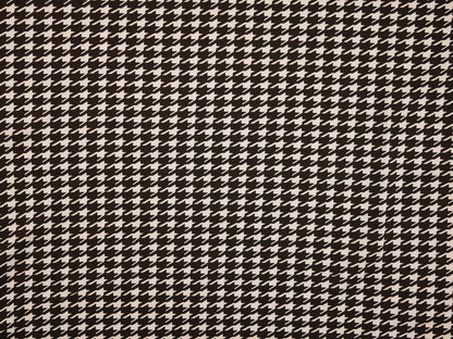 Printed Viscose Jersey - Black and White Dog Tooth 1 Metre Remnant